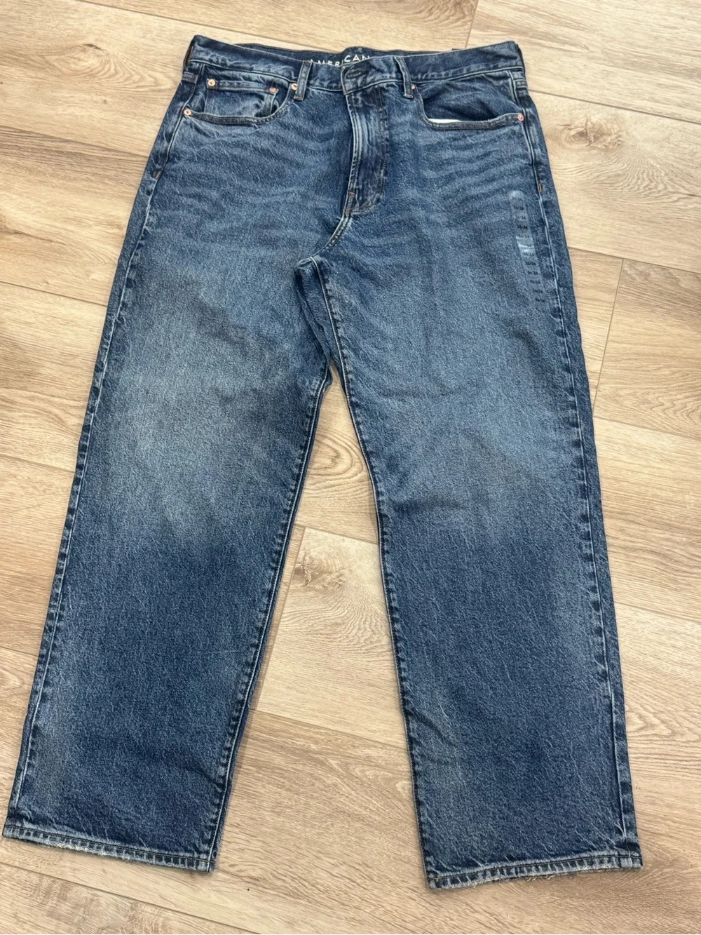 American Eagle Outfitters Men’s Relaxed Fit Dark Blue Jeans Loose Fit